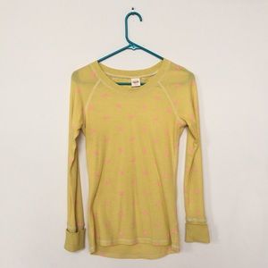 Thermal Knit Yellow Long Sleeve Shirt